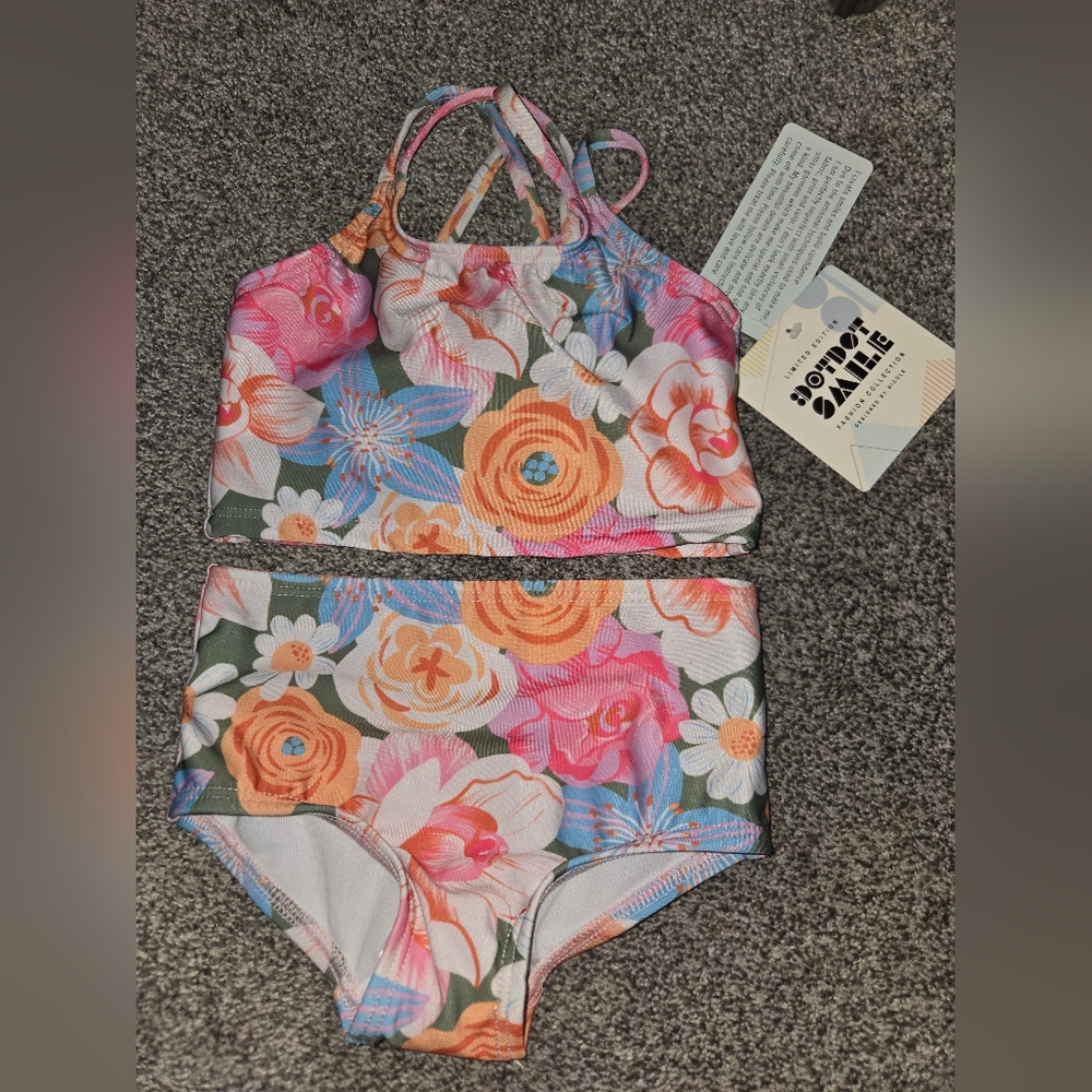 Dot Dot Smile Floral Kids Swim Suit